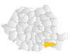 Map of Romania highlighting Călărași County