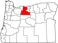 Map of Oregon highlighting واسكو
