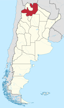 Location of Salta Province within Argentina