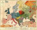 Swiss ethnographic map of Europe published in 1918 by Juozas Gabrys