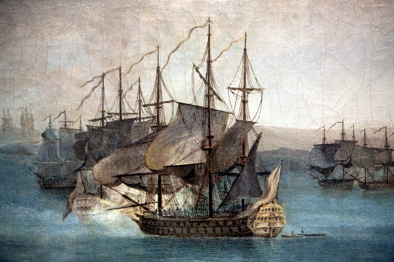 ملف:Le Départ de la flotte française pour l'expédition de Port-Mahon dans l'île de Minorque le 10 avril 1756-Nicolas Ozanne mg 8244b.jpeg