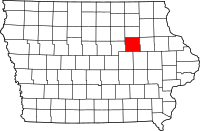 Map of Iowa highlighting بلاك هوك