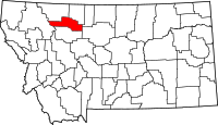 Map of Montana highlighting بونديرا