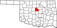 Map of Oklahoma highlighting لوغن
