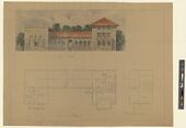 Scroll and Key Hall; New Haven, Connecticut (Yale senior society building). This is a proposed plan of ca. 1867. Only far left structure was built.