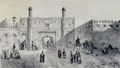 Sketch of the gate of Tabriz, Eugène Flandin 1841.