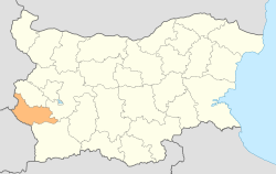 موقع محافظة كيوستنديل في بلغاريا