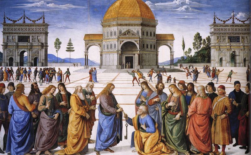 ملف:Perugino - Entrega de las llaves a San Pedro (Capilla Sixtina, 1481-82).jpg