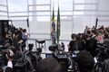 الرئيسة البرازيلية ديلما روسف تعقد مؤتمراً صحفياً في قصر پلاناتو (16 مارس 2015).