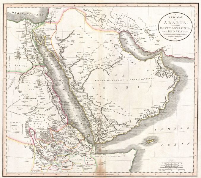 ملف:1811 Cary Map of Arabia, Egypt ^ Abyssinia - Geographicus - Arabia-cary-1811.jpg