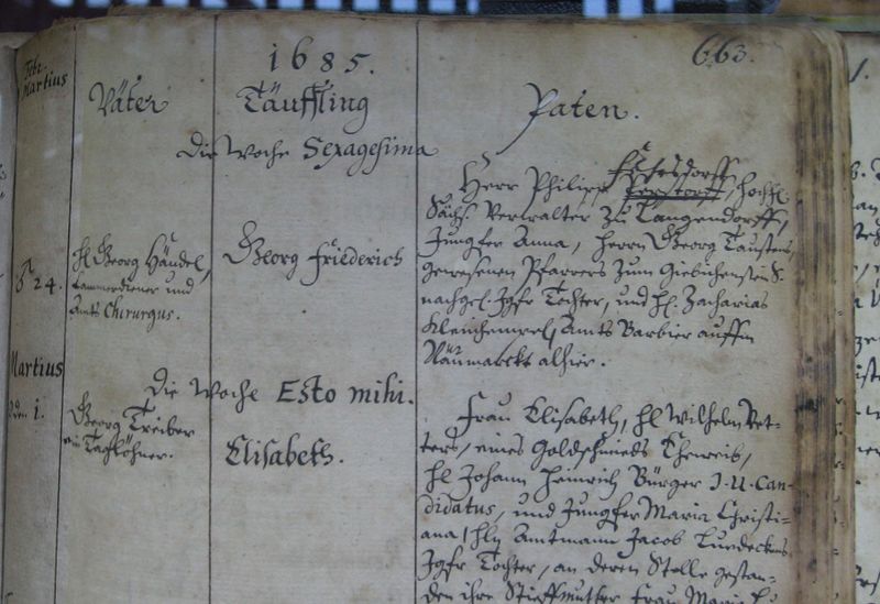 ملف:George Frideric Handel baptismal register.jpg