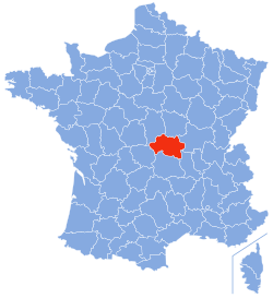 Location of Allier in France