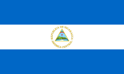 Flag of Nicaragua, although at this size the purple band of the rainbow is nearly indistinguishable.