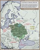 خريطة تاريخية لدوقية لتوانيا الكبرى، روسء (أوكرانيا]] وساموگيتيا حتى عام 1434.