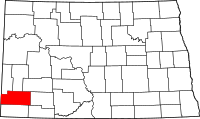Map of North Dakota highlighting سلوب