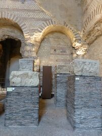 Piecds of the Pillar of the Boatmen displayed in the Baths of Cluny