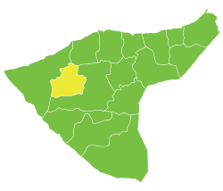 موقع ناحية تل تمر في محافظة الحسكة.