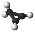 Ball-and-stick model of cyclopropene