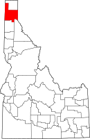 Map of Idaho highlighting بونير