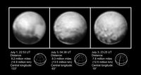 July 2015: Pluto images (bw) viewed by New Horizons.