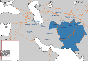 الدولة الدرانية في أقصى اتساعها تحت حكم أحمد شاه دراني.[1]