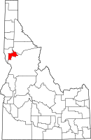 Map of Idaho highlighting لويس
