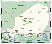 المدن، البلدات الرئيسية والمراكز الأخرى في النيجر.