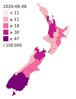 COVID-19 outbreak New Zealand per capita cases map.svg