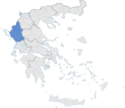 Epirus (blue) within Greece