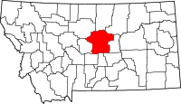 Map of Montana highlighting فيرغوس
