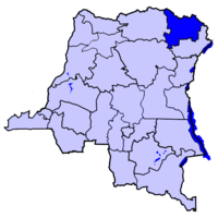 خريطة جمهورية الكونغو الديمقراطية موضحا عليها محافظة اوِله العليا