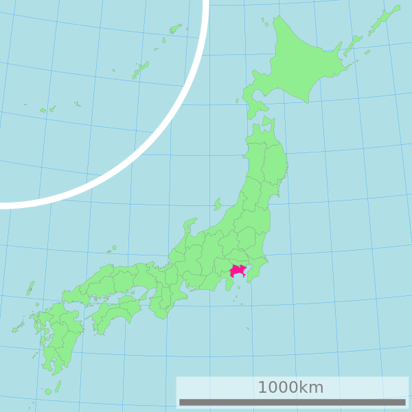 ملف:Map of Japan with highlight on 14 Kanagawa prefecture.svg