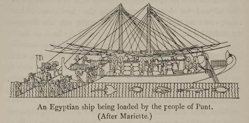 ملف:An Egyptian ship being loaded by the people of Punt. (1902) - TIMEA.jpg