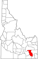 Map of Idaho highlighting بانوك