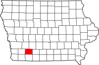 Map of Iowa highlighting أدامز