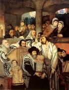 Jews Praying in the Synagogue on Yom Kippur, Maurycy Gottlieb, 1878