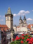 Old Town Square in Prague, Town Hall Tower & Astronomical Clock