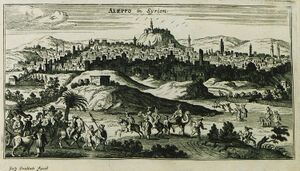 رسم لمدينة حلب عام 1690