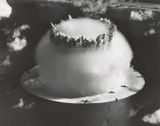 A 21-kiloton underwater nuclear weapon test, showing a Wilson cloud