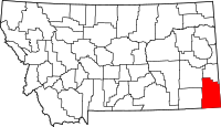 Map of Montana highlighting كارتير