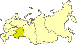 موقع منطقة الأورال الاقتصادية في روسيا.