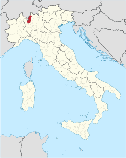 Map highlighting the location of the province of Como in Italy