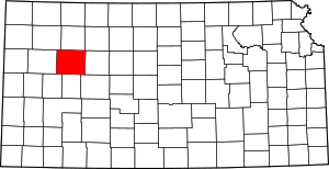 Map of Kansas highlighting Gove County