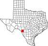 State map highlighting Kinney County