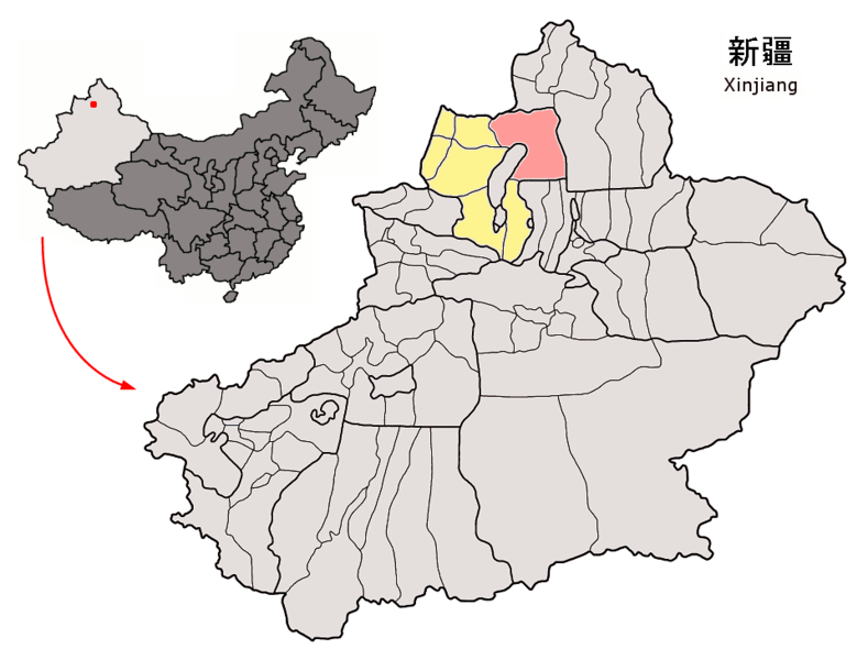 ملف:Location of Hoboksar within Xinjiang (China).png