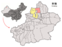 Location of Hoboksar within Xinjiang (China).png