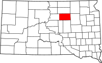Map of South Dakota highlighting فاولك