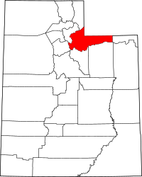 Map of Utah highlighting سوميت