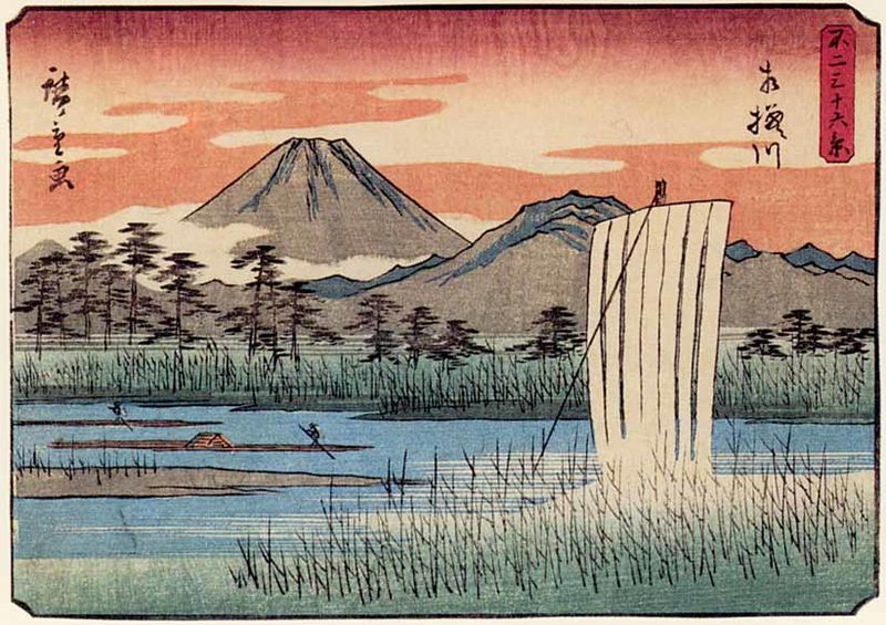 ملف:Sagami River (Hiroshige, 1852).jpg