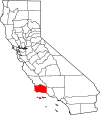 State map highlighting Santa Barbara County